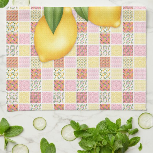 Patchwork Lemon Theedoek (Gevouwen)