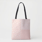 Patchwork Lichtroze Schattige Lentepatroon Canvas Tote Bag (Voorkant)