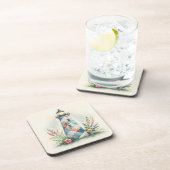 Patchwork Lighthouse Coastal Floral Scene Bier Onderzetter (Rechterzijde)