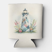 Patchwork Lighthouse Coastal Floral Scene Blikjeskoeler (Voorkant)