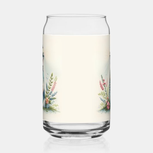 Patchwork Lighthouse Coastal Floral Scene Blikvorm Glas (Links)