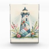 Patchwork Lighthouse Coastal Floral Scene Fotoblokken (Voorkant)