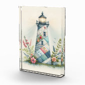 Patchwork Lighthouse Coastal Floral Scene Fotoblokken (Rechts)