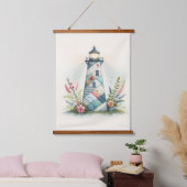 Patchwork Lighthouse Coastal Floral Scene Hangend Wandkleed (Slaapkamer)