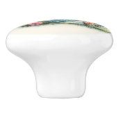 Patchwork Lighthouse Coastal Floral Scene Keramische Knop (Zijkant)