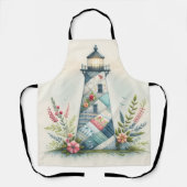 Patchwork Lighthouse Coastal Floral Scene Schort (Voorkant)