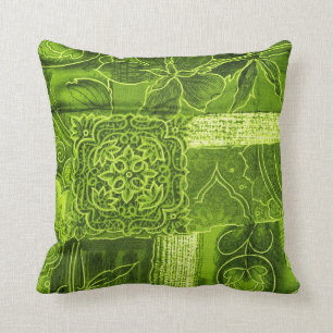 Patchwork Lime Green Pillow Kussen