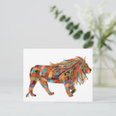 Patchwork Lion Feestdagenkaart (Staand voorkant)