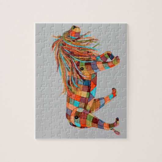 Patchwork Lion Legpuzzel (Verticaal)