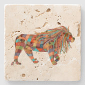 Patchwork Lion Stenen Onderzetter (Voorkant)