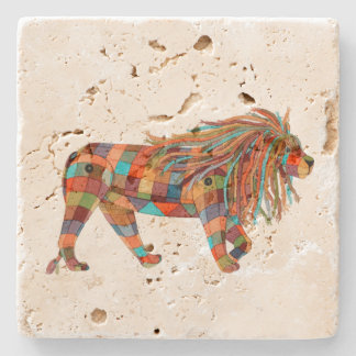 Patchwork Lion Stenen Onderzetter