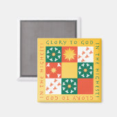 Patchwork Lof Kerstmis Magnet (Voorkant / Achterkant)