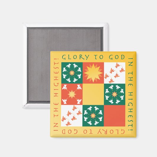 Patchwork Lof Kerstmis Magnet (Voorkant / Achterkant)