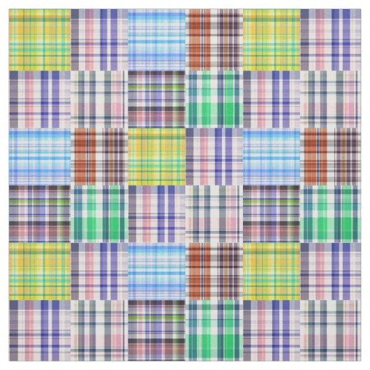 Patchwork look #1 Preppy Madras stijl Plaid SZ6 Stof (Swatch)