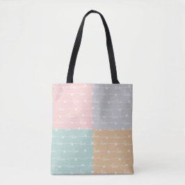 Patchwork Love Hearts Pastel Canvas tas