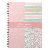 Patchwork Love Hearts Rainbow - Pastel Notitieboek (Voorkant)