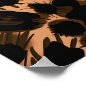 Patchwork luipaard: Etnisch lijnontwerp. Poster (Hoek)