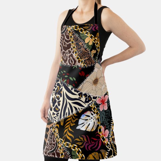 Patchwork luipaard: Etnisch lijnontwerp. Schort (Insitu)