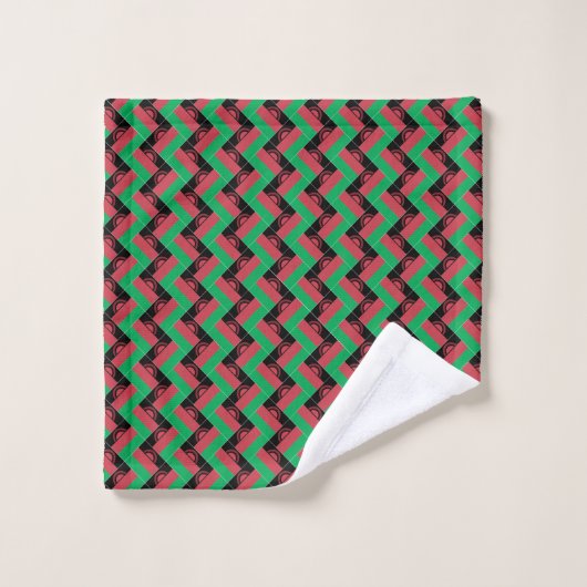 Patchwork Malawi Vlag Patroon Bad Handdoek (Wasdoekje)