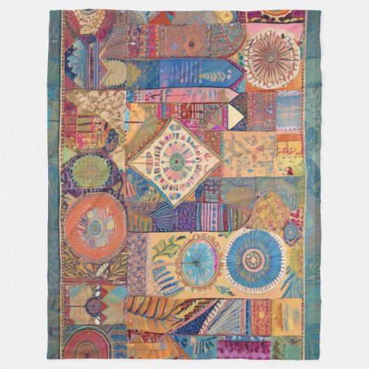 Patchwork Mandala Fleece Blanket (Voorkant)
