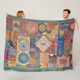 Patchwork Mandala Fleece Blanket Deken