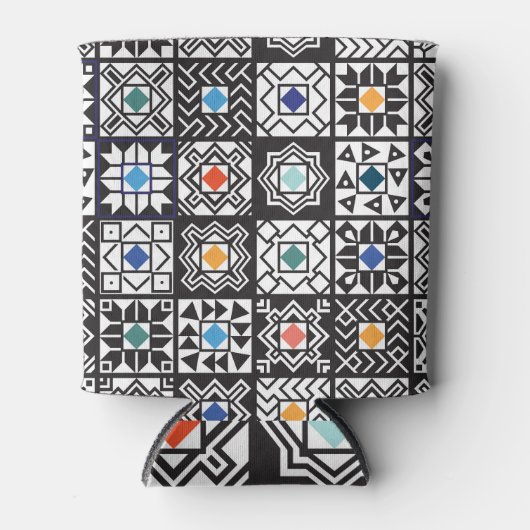 Patchwork Maori: Etnisch tapijtontwerp. Blikjeskoeler (Voorkant)