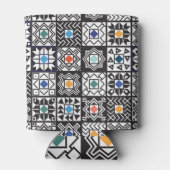 Patchwork Maori: Etnisch tapijtontwerp. Blikjeskoeler (Achterkant)