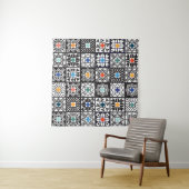 Patchwork Maori: Etnisch tapijtontwerp. Wandkleed (In Situ (horizontaal))