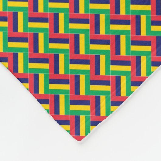 Patchwork Mauritius Vlag Patroon Fleece Deken (Hoek)