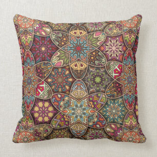 patchwork met floral mandala - elementen kussen