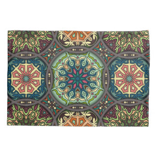 patchwork met floral mandala - elementen kussensloop