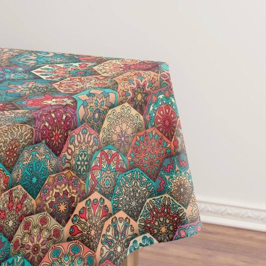  patchwork met floral mandala - elementen tafelkleed (Voorbeeld)