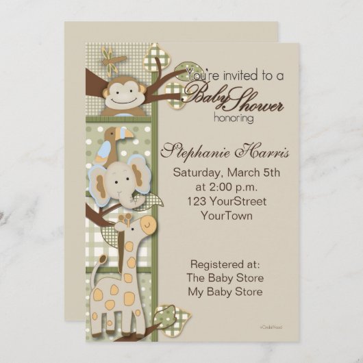 Patchwork met Safari Animals Kaart (Voorkant / Achterkant)