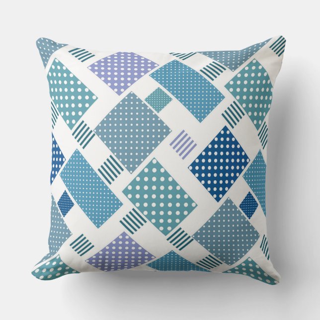 Patchwork met stippen en strepen kussen (Voorkant)