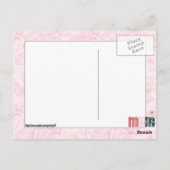 Patchwork "MOM" met roze rozen achtergrond Briefkaart (Achterkant)