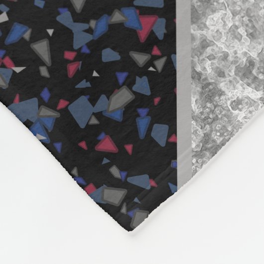 Patchwork monochrom zwart grijs witte vlek qui fleece deken (Hoek)