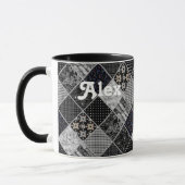 Patchwork monochroom zwart grijs wit patchwork qui mok (Links)