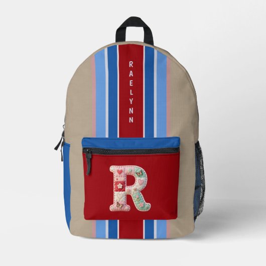 Patchwork Monogram Gestreepte Rugzak Quilted (Voorkant)