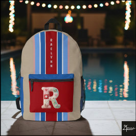 Patchwork Monogram Gestreepte Rugzak Quilted