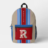 Patchwork Monogram Striped Backpack Quilted  Bedrukte Rugzak (Voorkant)