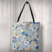 patchwork monogram tote bag