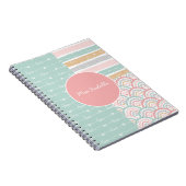 Patchwork Moppige Hartjes Regenboog Pastel Notitie Notitieboek (Rechterzijde)