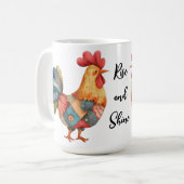 Patchwork Morning Rooster Koffiemok (Voorkant links)