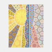 Patchwork Mountain Sunrise Sherpa Dekensprei Fleece Deken (Voorkant)