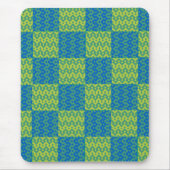 Patchwork Mousepad, blauw en groen geometrisch Muismat (Voorkant)