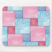 Patchwork Muismat, Roze, Blauw Muismat (Voorkant)