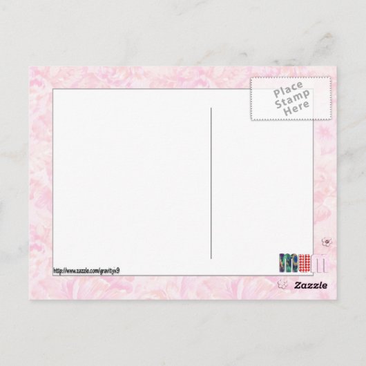 Patchwork 'MUM' op Roze Roze Achtergrond Briefkaart (Achterkant)