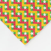 Patchwork Myanmar Vlag Patroon Fleece Deken (Hoek)