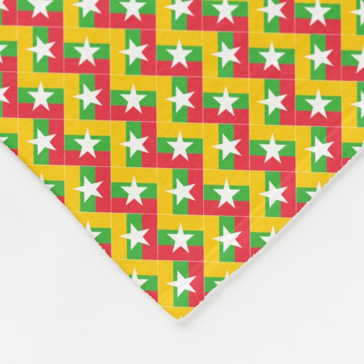 Patchwork Myanmar Vlag Patroon Fleece Deken (Hoek)