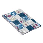 Patchwork naadloze florale kant achtergrond notitieboek (Rechterzijde)